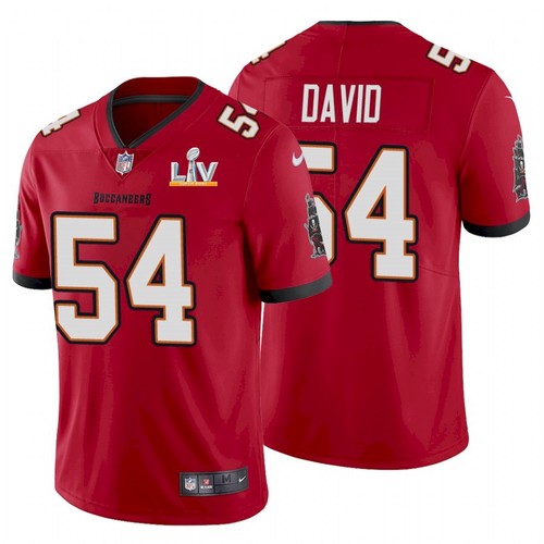 Men's Tampa Bay Buccaneers #54 Lavonte David Red 2021 Super Bowl LV Limited Stitched NFL Jersey